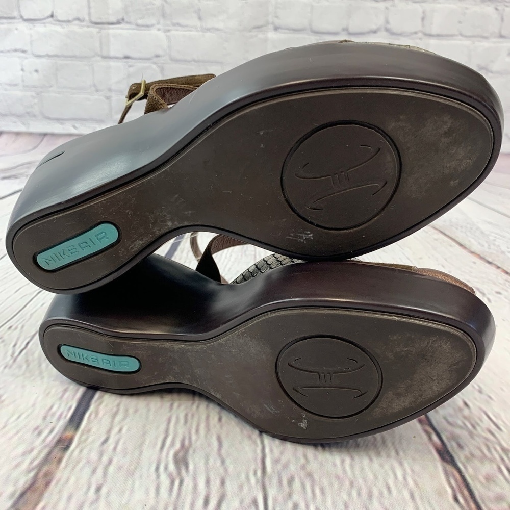 Cole Haan l Nike Air Brown Suede & Metallic Wedges - Picture 8 of 8